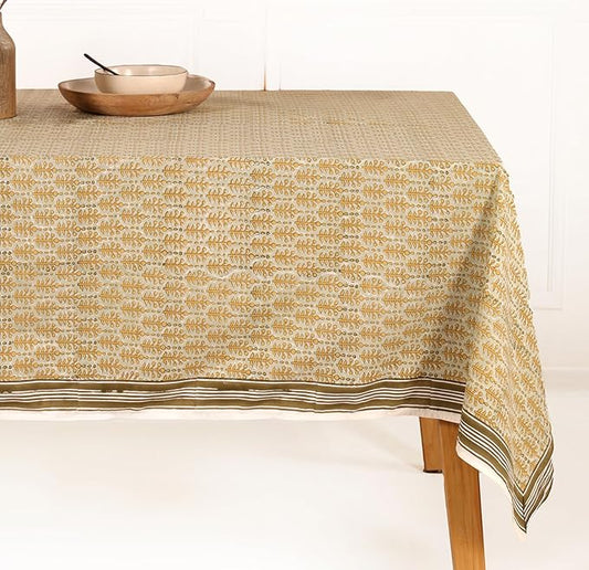 100% Cotton Hand Block Printed, Tablecloth for Kitchen, Dining, Table Cover for Parties, Chritmas, Weddings, Barbecues and Summer picnics Table Cloth