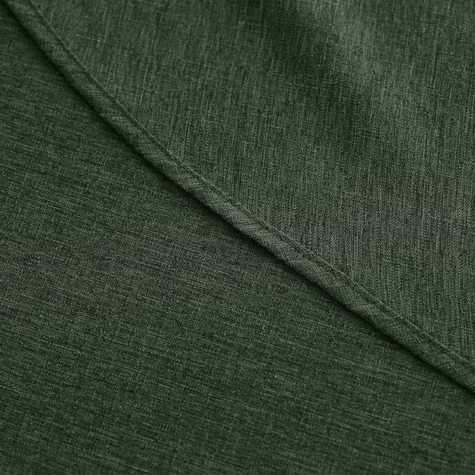 Decorelia Waterproof Round Tablecloth for Round Dining Table, Decorative Rustic Wipeable Table Cloths Cover Indoor Outdoor Use for Holiday,Wedding, Kitchen (70 Inch,Round (4-6 Seats),Dark Green)