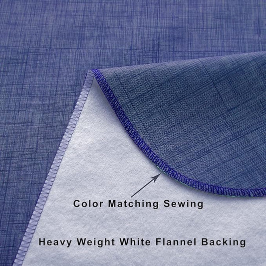LIBERECOO Vinyl Tablecloth with Flannel Backing, Denim Blue, Waterproof, Stain-Resistant, Easy-Clean Table Cover for Dining, Kitchen, and Outdoor Use, 60" x 60" Square