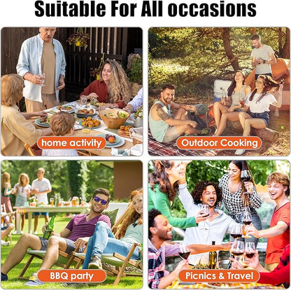 Portable Charcoal Grill, 17" Folding Compact BBQ Grill with Smoker Function, Lightweight Outdoor Grill for Camping, Backyard, Picnic, Beach & Travel