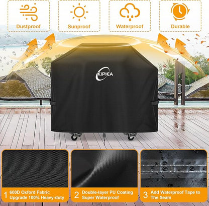 600D Heavy Duty Pellet Grill Cover for Camp Chef Woodwind Pro 24 & Woodwind 24, Waterproof Wood Pellet Smoker Cover with Windproof Buckles, UV Resistant, No Tear, No Fading