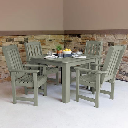highwood Lehigh 5-Piece Square Dining Set, Eucalyptus