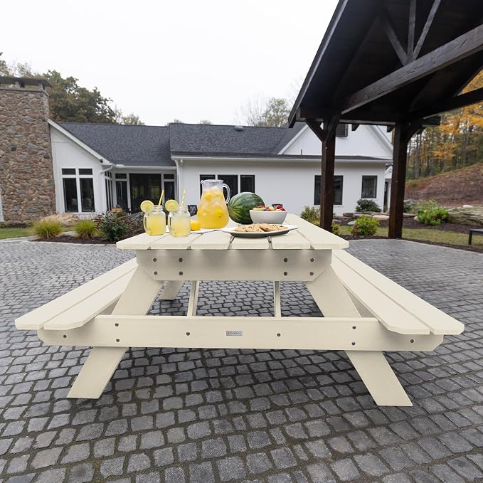 Highwood Hometown Picnic Table, 6 Foot, Whitewash