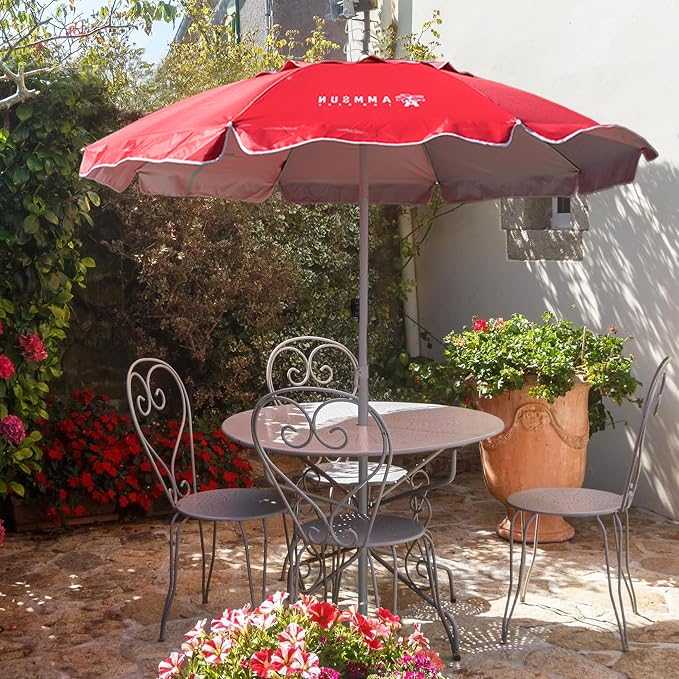AMMSUN 6.5ft Portable Patio Beach Umbrella for Sand with Tilt, Air Vent | UPF50+ Sun Protection, Windproof Outdoor Umbrellas with Carry Bag, for Patio Beach Garden Pool Backyard, Burgundy Red