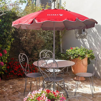 AMMSUN 6.5ft Portable Patio Beach Umbrella for Sand with Tilt, Air Vent | UPF50+ Sun Protection, Windproof Outdoor Umbrellas with Carry Bag, for Patio Beach Garden Pool Backyard, Burgundy Red
