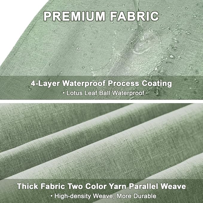 Faux Linen Farmhouse Table Cloth 60"x144" for 10 ft Rectangle Table, Sage Green Waterproof Outdoor Washable Cloth Tablecloth for Rectangular Dining Room Kitchen Outdoor Party Restaurant Table