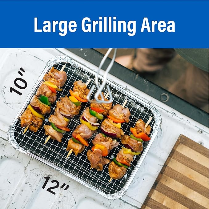 Pull Start Fire Grill, Natural Hardwood Charcoal, Portable 3hr Burn, 1 Pack | Pull Start Matchless Ignition, Ready in 5 Mins, Clean Burn, No Lighter Fluid, Disposable, Tailgate, Camping, Beach, Backyard