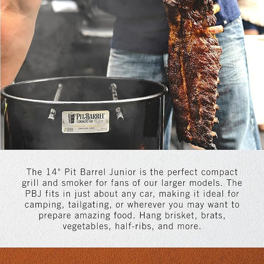 Pit Barrel Cooker 14 in. Pit Barrel Junior Charcoal Smoker Package Black PKG1001J