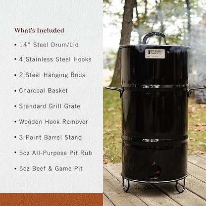 Pit Barrel Cooker 14 in. Pit Barrel Junior Charcoal Smoker Package Black PKG1001J