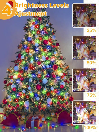 BrightChristmas 500 LED 164 FT Christmas Lights, Waterproof Outdoor String Lights with Remote and Timer, Christmas Tree Lights with 8 Modes Dimmable, Fairy Lights for Holiday Decor (Multicolor)