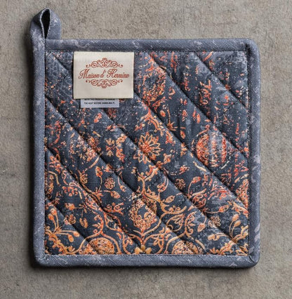 Maison d' Hermine Pot Holders 100% Cotton Potholders (8" x 8", Pack of 2) | Heat Resistant Hot Pads with Loop BBQ Cooking Baking Hotel Kitchen Handling Hot Pans Thanksgiving Christmas - Imperfection