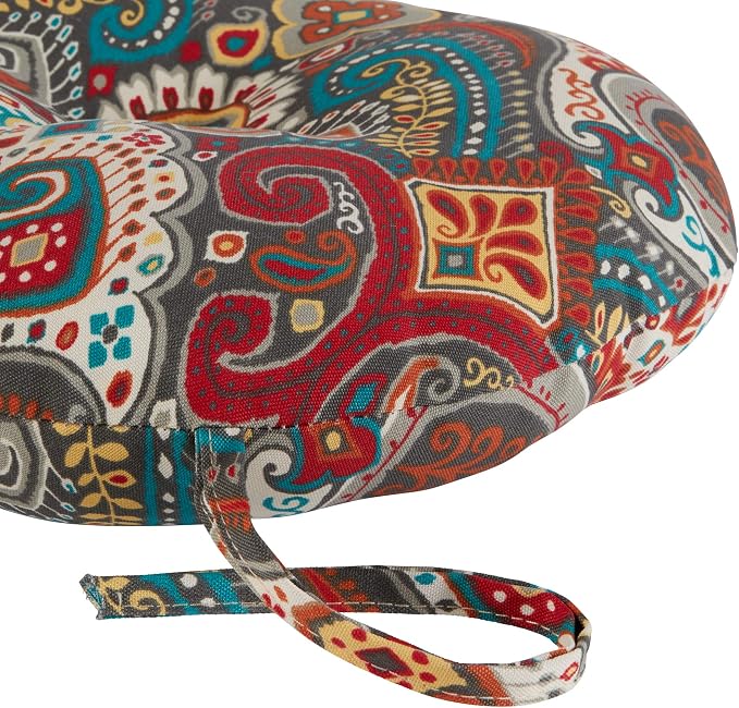 Greendale Home Fashions 15-inch Outdoor Round Bistro Seat Cushion, 2 Count (Pack of 1), Painted Desert