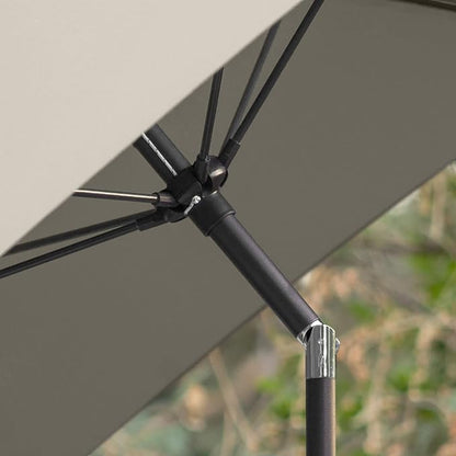 Sunline 7.5 ft Patio Umbrella with Crank & Push Button Tilt, Outdoor Market Umbrella with UV Protection & Wind Vent and Fiberglass Ribs, Metal Frame for Deck, Pool & Table, Taupe