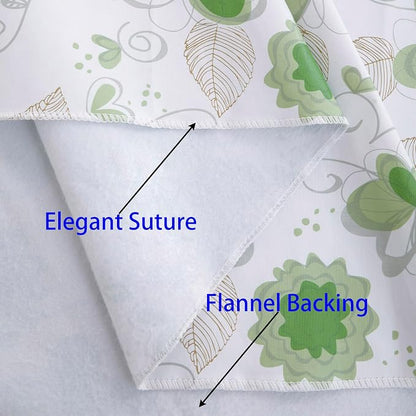 Heavy Duty Vinyl Tablecloth with Flannel Backing Waterproof Oil-Proof Plastic Table Cloth Stain-Resistant Wipeable Rectangle or Square Table Cover for Indoor and Outdoor (Floral and Leaf,60x102 Inch)