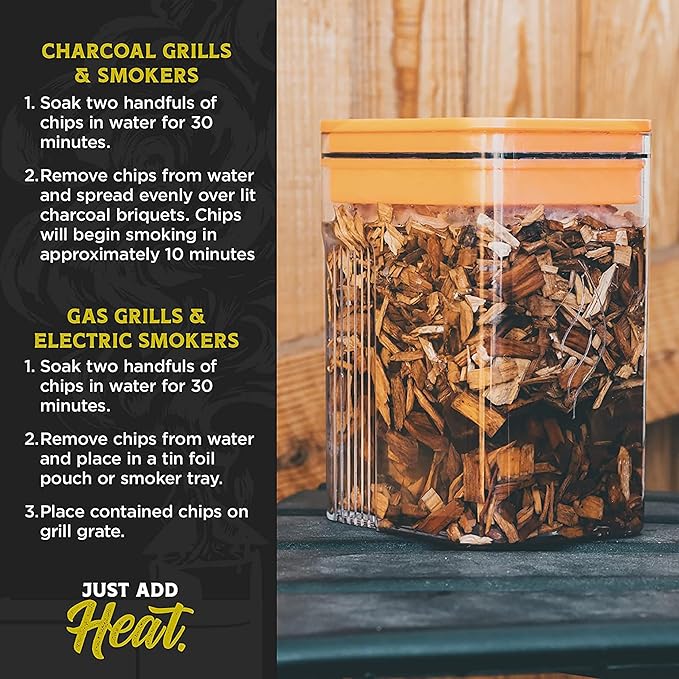 Fire & Flavor Premium All Natural Smoking Wood Chips, 2 Pounds, Hickory