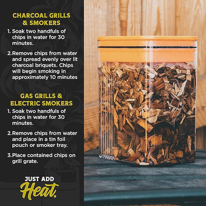 Fire & Flavor Premium All Natural Smoking Wood Chips, 2 Pounds, Hickory