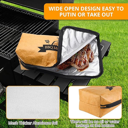 BBQ Blanket for Resting Meat – Insulated BBQ&Smoker Accessories for Smoking & Grilling, Reusable Barbecue Meat Resting Bag（Tub with Wide Mouth for Brisket, Beef, Pork & More (21in Size)