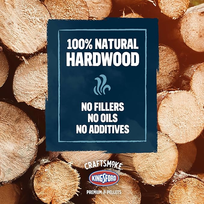 Kingsford Craftsmoke Premium Grilling Wood Pellets, Grillmasters Choice Cherry, Hickory, and Oak BBQ Pellets for Grilling, 100% Natural Hardwood, 20 pounds