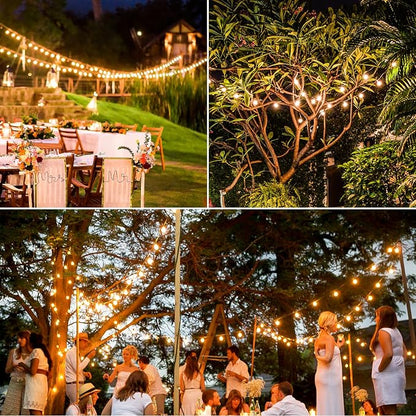 200FT(2 x100FT) G40 Solar String Lights, Globe Outdoor String Lights with 104 E12 Waterproof LED Bulbs, 2700K Shatterproof Patio Lights, Solar Powered Hanging Lights for Christmas Patio Backyard Porch