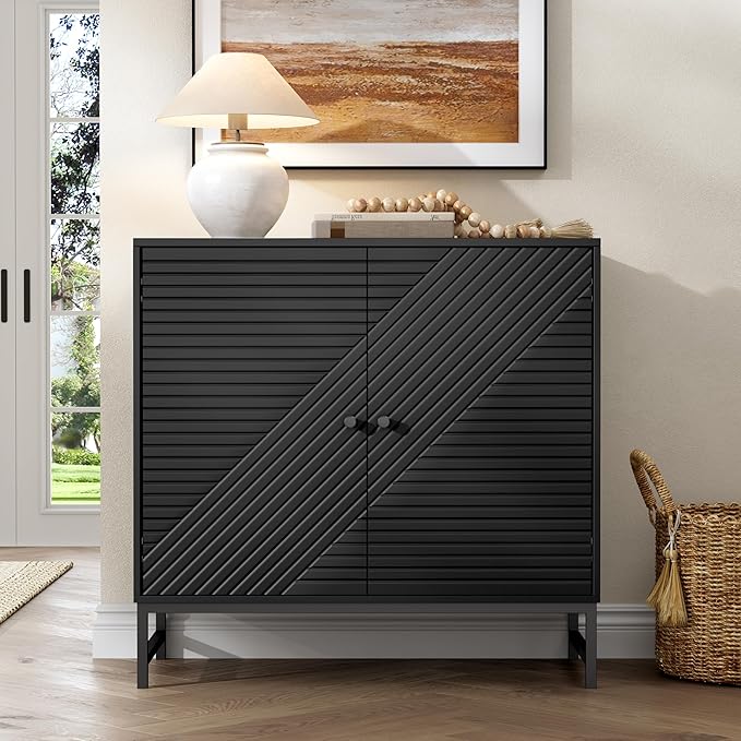 Storage Cabinet with Doors and Adjustable Shelf, Sideboard Buffet Cabinet with Storage, Console Table & Credenza for Living Room, Kitchen, Dining Room