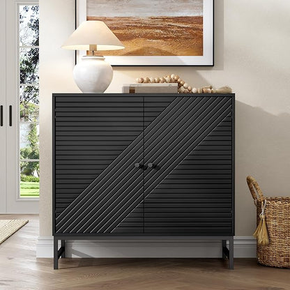 Storage Cabinet with Doors and Adjustable Shelf, Sideboard Buffet Cabinet with Storage, Console Table & Credenza for Living Room, Kitchen, Dining Room