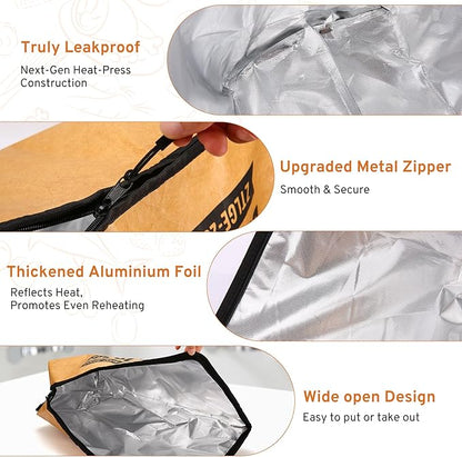 BBQ Blanket for Resting Meat - 21" Reusable Leakproof 5-Layer Insulated Smoker Bag with 20 Butcher Papers, Smoker Accessories & Gifts for Dad (Turkey, Pork, Beef)