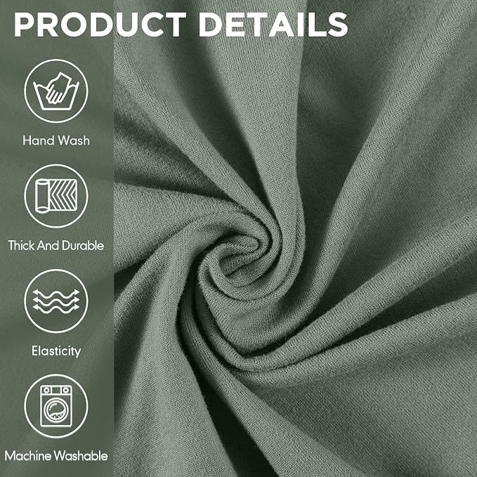 Peryiter 2 Pcs Couch and Loveseat Sofa Covers,Grayish Green,Milk Silk | Armchair Covers for Living Room, Sofa Cushion Slipcover 2/3 Seater, Furniture Protector, Polyester and Spandex, Washable