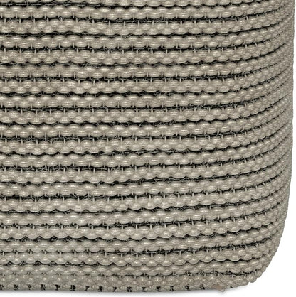SIMPLIHOME Eastmont 18" Wide Square Pouf in Beige PET Polyester | Versatile boho indoor/outdoor footstool, extra seating for living room or bedroom or patio with assembled design, assembled.