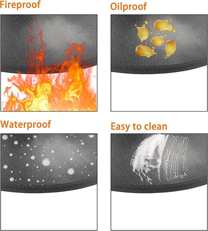 Fire Pit Mat for Solo Stove Fireproof Mat Under Grill Tabletop Deck Oilproof Waterproof Firepit Mats Heat Resistant Mat BBQ Pad Outdoor Indoor Accessories (Rectangle 25×17in)