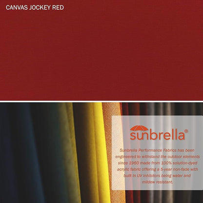 California Umbrella 11' Round Aluminum/Fiberglass Umbrella, Pulley Lift, Bronze Pole, Sunbrella Jockey Red
