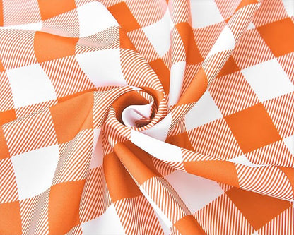 Classic Gingham Plaid Tablecloth Fabric - Rectangular 58x102 Inch Water Resistant Checked Table Cloth for Indoor/Outdoor Use - Table Cover for Kitchen, Picnics, Gardens, and Parties
