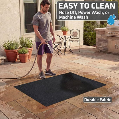 Drymate Under Grill & Griddle Mat, Absorbent, Waterproof, Easy To Clean, Reusable, Deck Protector for Outdoor Gas Grill, BBQ Floor Mat for Patio, Grease & Oil Trap Pad (USA Made) (Charcoal, 36" x 59")
