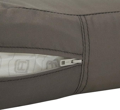 Classic Accessories Ravenna Water-Resistant 23 x 23 x 5 Inch Square Patio Seat Cushion Slip Cover & Foam, Dark Taupe, Lounge Chair Cushion