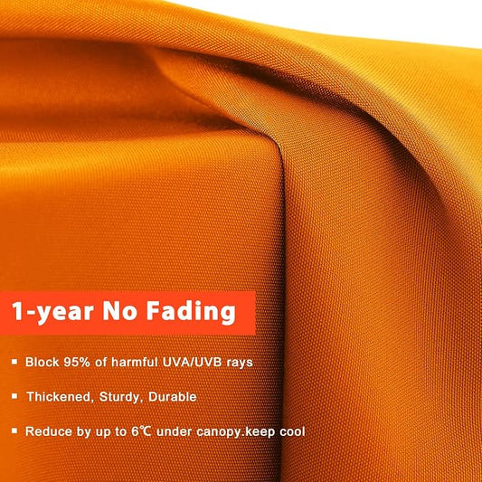MASTERCANOPY Valance Patio Umbrella 7.5 ft Replacement Canopy for 6 Ribs-Orange Canopy Only