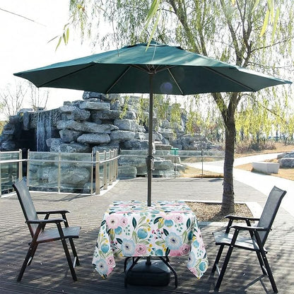EHouseHome Outdoor Indoor 60inch SquareTablecloth with Umbrella Hole and Zipper, Waterproof Zippered Patio Table Cloths, Spring/Summer Table Covers for Backyard Circular Table/BBQs/Picnic