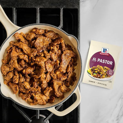 McCormick Seasoning Mix, Al Pastor, Smoky, Tangy & Savory Al Pastor for Tacos, Rice Bowls & Burritos, Ready to Serve In 20 Minutes, 0.75 oz (Pack of 12)