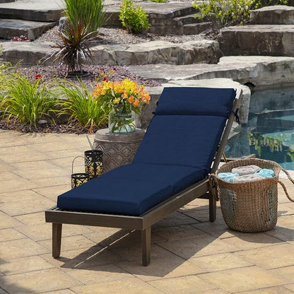 Arden Outdoor Chaise Cushion, 21 in x 72 in, Weather-Proof, Rain-Proof, Fade Resistant Patio Cushion for Chaise Lounger Sapphire Blue Leala | Lounge Cushion, Weather-Proof, Rain-Proof, Fade Resistant for Chaise Lounger, Mold and Mildew Resistant
