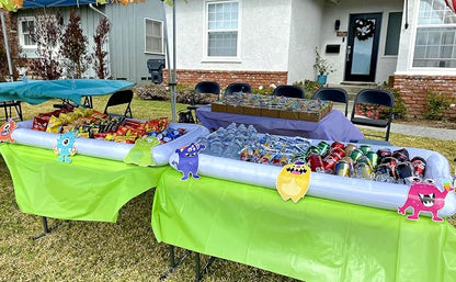 HBlife 3-Pack Inflatable Serving Bars, Blow-Up Ice Trays for Food & Drinks | 49x24in Inflatable Cooler with Drain Outlet, Portable, Durable Material, Easy Clean, Outdoor Parties, Catering Events