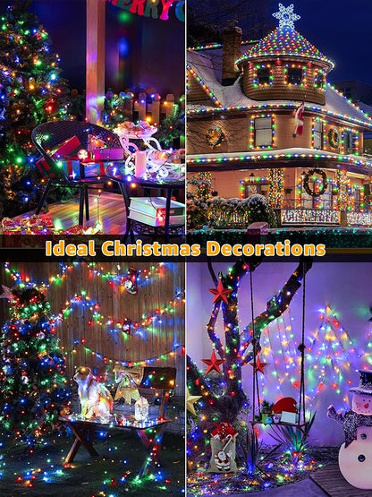 BrightChristmas 500 LED 164 FT Christmas Lights, Waterproof Outdoor String Lights with Remote and Timer, Christmas Tree Lights with 8 Modes Dimmable, Fairy Lights for Holiday Decor (Multicolor)