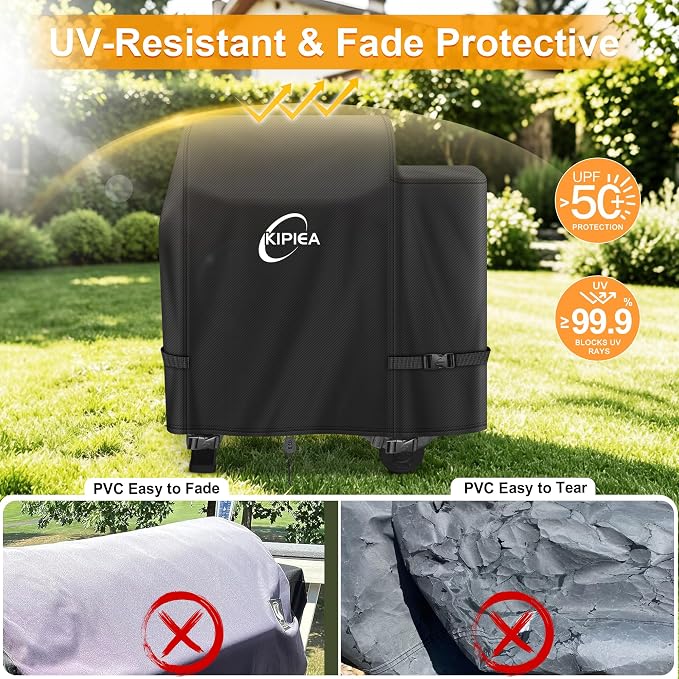 600D Pellet Grill Cover for Weber Searwood 600 & Smoque, Waterproof BBQ Smoker Cover, UV Resistant, No Tear, No Fading