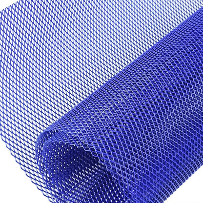 AggAuto Universal 40"x13" Car Grill Mesh 4x8mm Rhombic Hole Blue | Aluminum Alloy Automotive Grille Insert Bumper, One of the Most Multifunctional Shape Grids 100x33cm