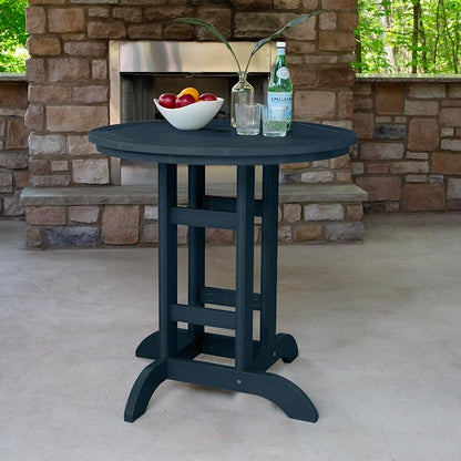 highwood AD-CNA36-FBE Hamilton 3 Piece Round Counter Height Dining Set, Federal Blue