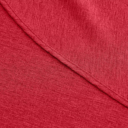 Decorelia Waterproof Small Round Table Cloth, Decorative Farmhouse Tablecloths Anti-Scratch Tablecloth Cover for Holiday,Banquet,Dining& Kitchen Table (60 Inch,Round (2-4 Seats),Red)