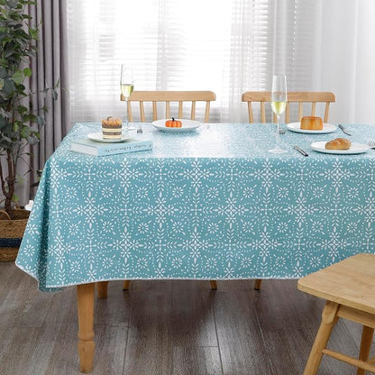 Walrus Heavy Duty Vinyl Tablecloth with Flannel Backing Waterproof Oil-Proof Plastic Table Cloth Stain-Resistant Wipeable Table Cover for Indoor and Outdoor (Perforated Floral,54x54 Inch)