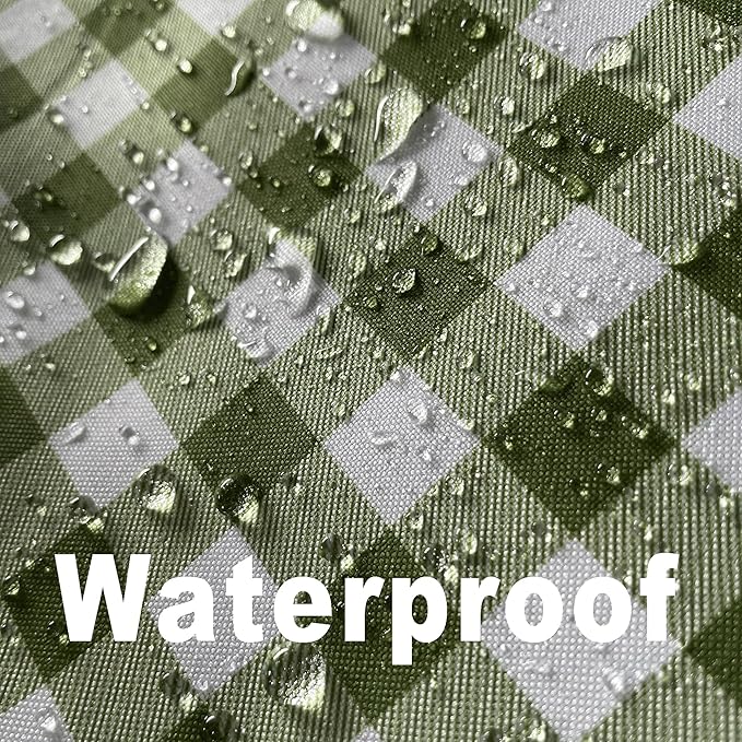 Waterproof Plaid Tablecloth Fabric - Oblong 52x70 Inch Classic Buffalo Tartan Table Cloth for Indoor/Outdoor Use - Washable Tabletop Cover for Dinner, BBQs, and Parties