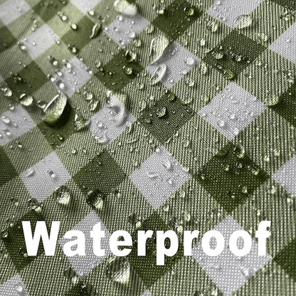 Waterproof Plaid Tablecloth Fabric - Oblong 52x70 Inch Classic Buffalo Tartan Table Cloth for Indoor/Outdoor Use - Washable Tabletop Cover for Dinner, BBQs, and Parties