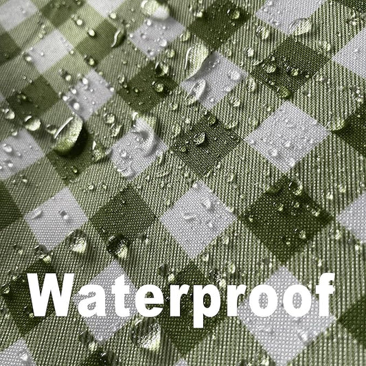 Classic Gingham Plaid Tablecloth Fabric - Rectangular 58x102 Inch Water Resistant Checked Table Cloth for Indoor/Outdoor Use - Table Cover for Kitchen, Picnics, Gardens, and Parties