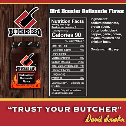 Butcher BBQ | Bird Booster Rotisserie Turkey Injector Marinade | World Championship Winning Formula | Better Than Turkey Brine | More Moisture and Flavor for Poultry | Chicken & Turkey Seasoning