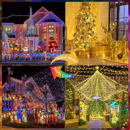 403FT 1000 LED Christmas Lights Outdoor, Color Changing String Lights with 11 Modes and Timer Memory Function for Xmas Tree Wedding Party Holiday Decor (Warm White to Multicolor)