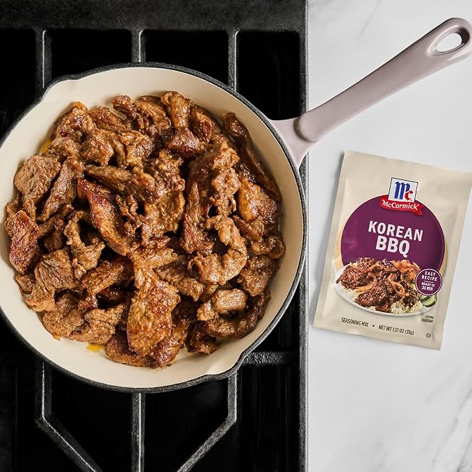 McCormick Seasoning Mix, Korean BBQ, For Sweet & Savory Korean BBQ Steak in Just 25 Minutes, 1.12 oz (Pack of 12)